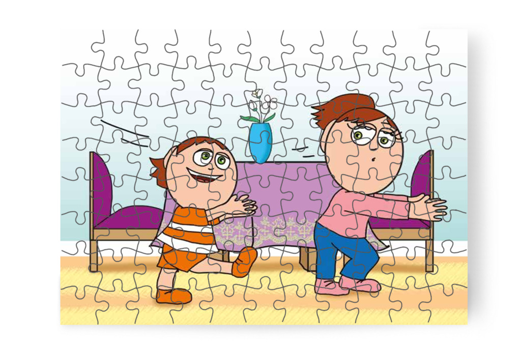Ádám a lakásban kergetőzik – Mikor a gyerekek nem mehetnek az óvodába puzzle, 88 darab [TC25-08-P88]