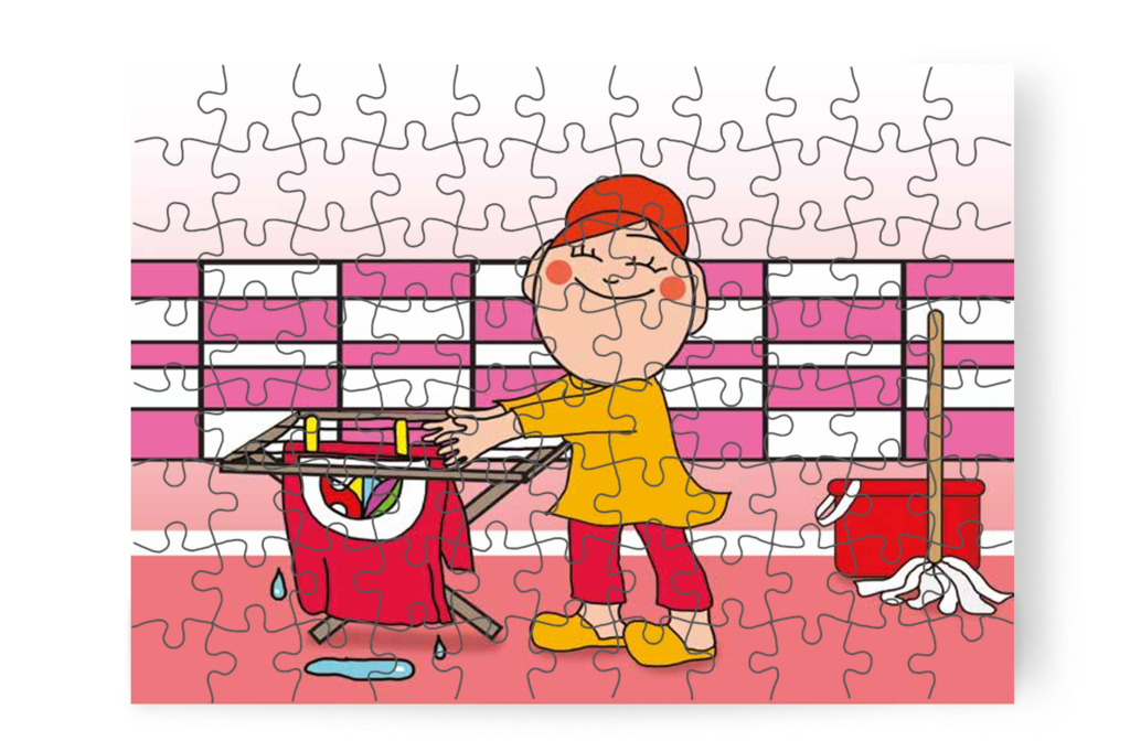 Óvónéni alaposan kitakarít – Mikor a gyerekek nem mehetnek az óvodába puzzle, 88 darab [TC25-09-P88]