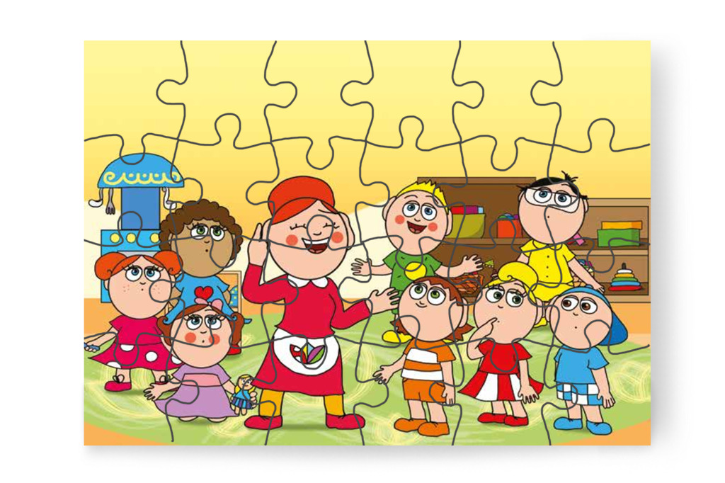 Óvónéni óvodásként babázni kezd – Szerepcsere puzzle, 24 darab [TC29-10-P24]