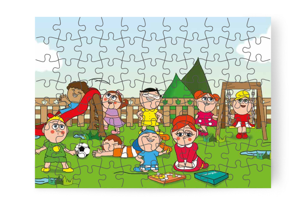 Mindenki másként játszik az udvaron – Szerepcsere puzzle, 88 darab [TC29-12-P88]
