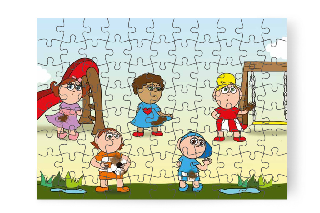 Az udvar még nedves és sáros – Szerepcsere puzzle, 88 darab [TC29-13-P88]