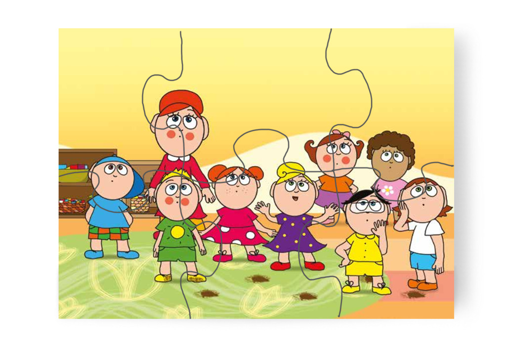 Kata rájön, hogy kimaradt a tízórai – Szerepcsere puzzle, 6 darab [TC29-15-P06]