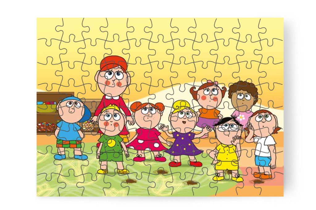 Kata rájön, hogy kimaradt a tízórai – Szerepcsere puzzle, 88 darab [TC29-15-P88]