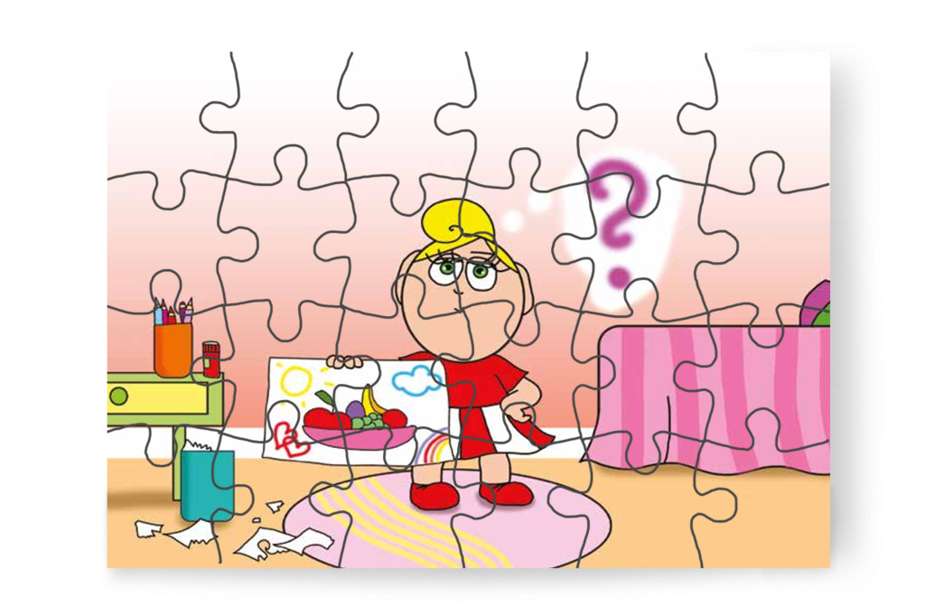 Kata kifogy a rajzötletekből – Mikor a gyerekek nem mehetnek az óvodába puzzle, 24 darab [TC25-12-P24]