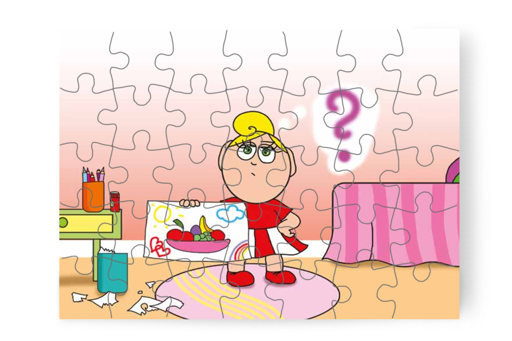 Kata kifogy a rajzötletekből – Mikor a gyerekek nem mehetnek az óvodába puzzle, 35 darab [TC25-12-P35]