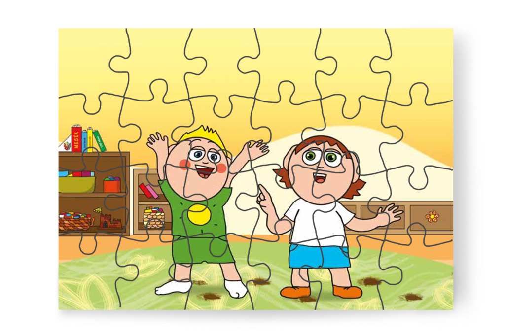 Ádám a sárkányos mesét ígéri – Szerepcsere puzzle, 24 darab [TC29-19-P24]