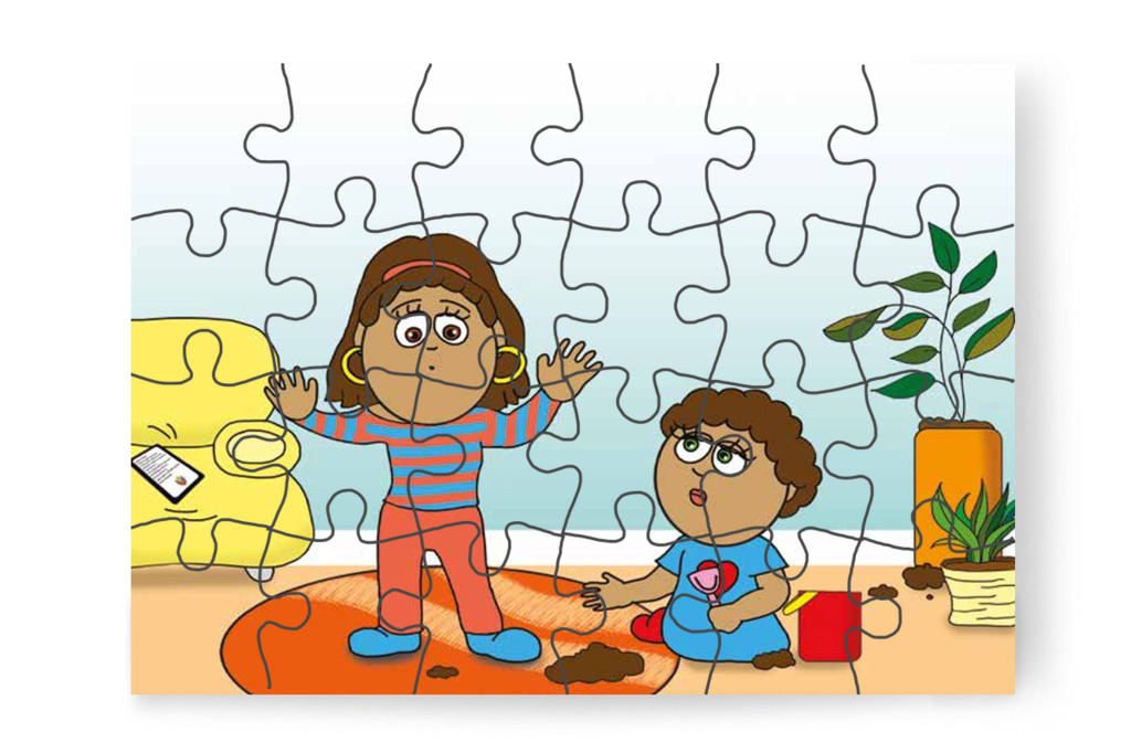 Dolly abbahagyja a nappali kertészkedést – Mikor a gyerekek nem mehetnek az óvodába puzzle, 24 darab [TC25-19-P24]