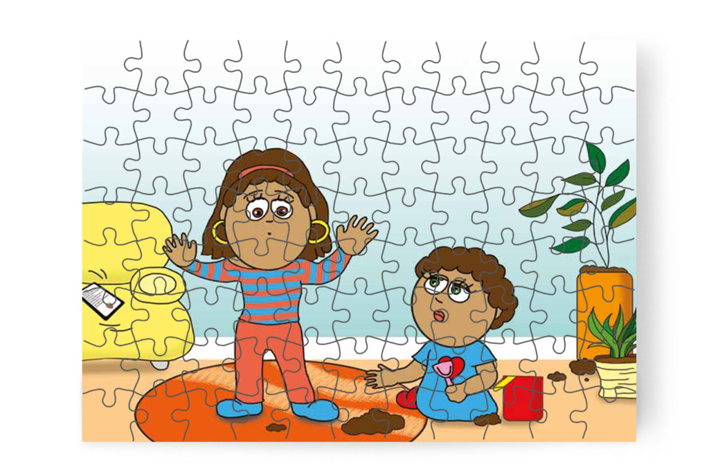Dolly abbahagyja a nappali kertészkedést – Mikor a gyerekek nem mehetnek az óvodába puzzle, 88 darab [TC25-19-P88]
