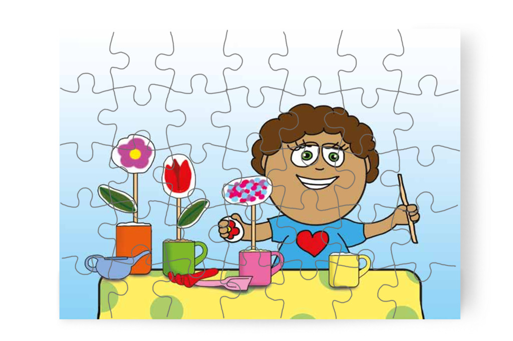 Dolly papírkertet készít – Mikor a gyerekek nem mehetnek az óvodába puzzle, 35 darab [TC25-20-P35]