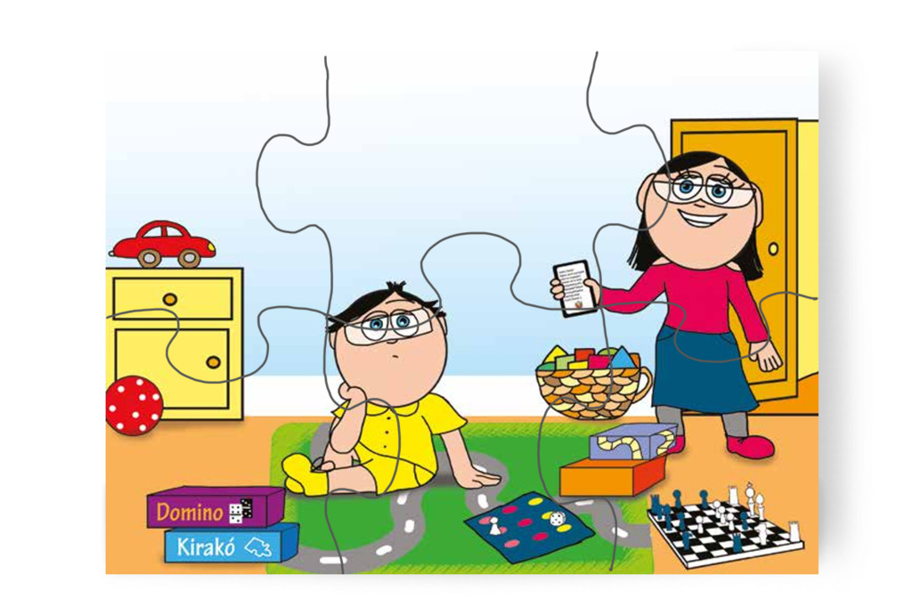 Tamás egyedül unja a társasjátékot – Mikor a gyerekek nem mehetnek az óvodába puzzle, 6 darab [TC25-21-P06]