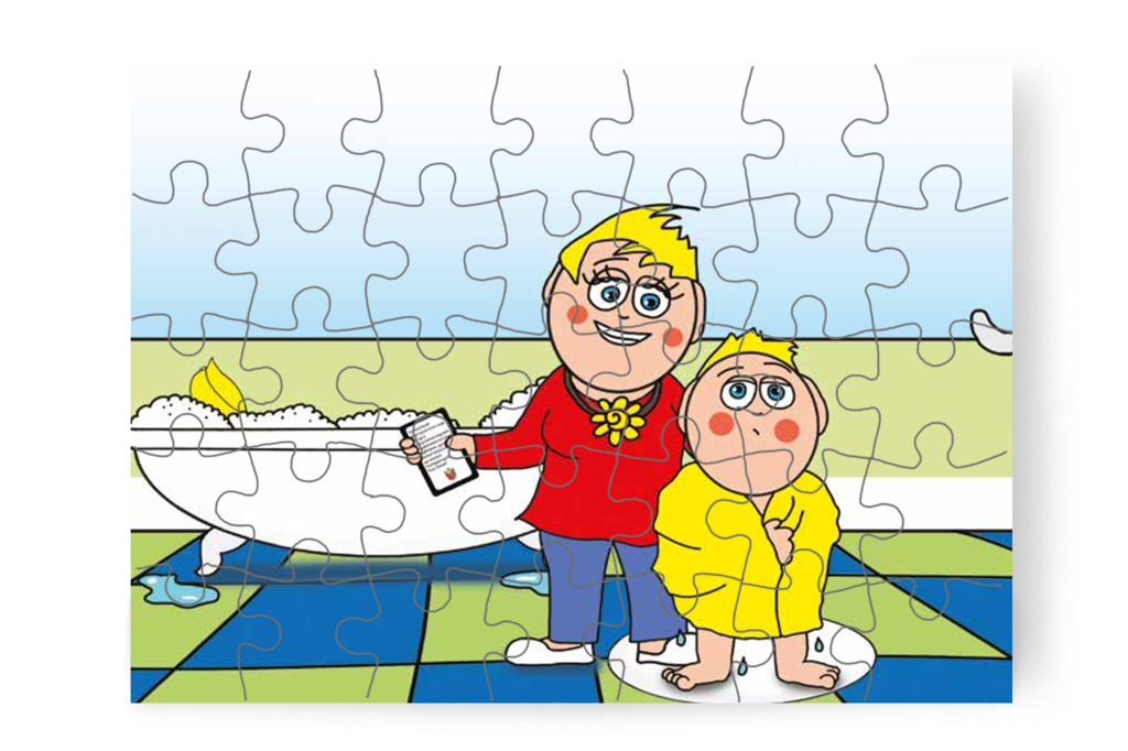 Patrik új vizes játékot keres – Mikor a gyerekek nem mehetnek az óvodába puzzle, 35 darab [TC25-23-P35]