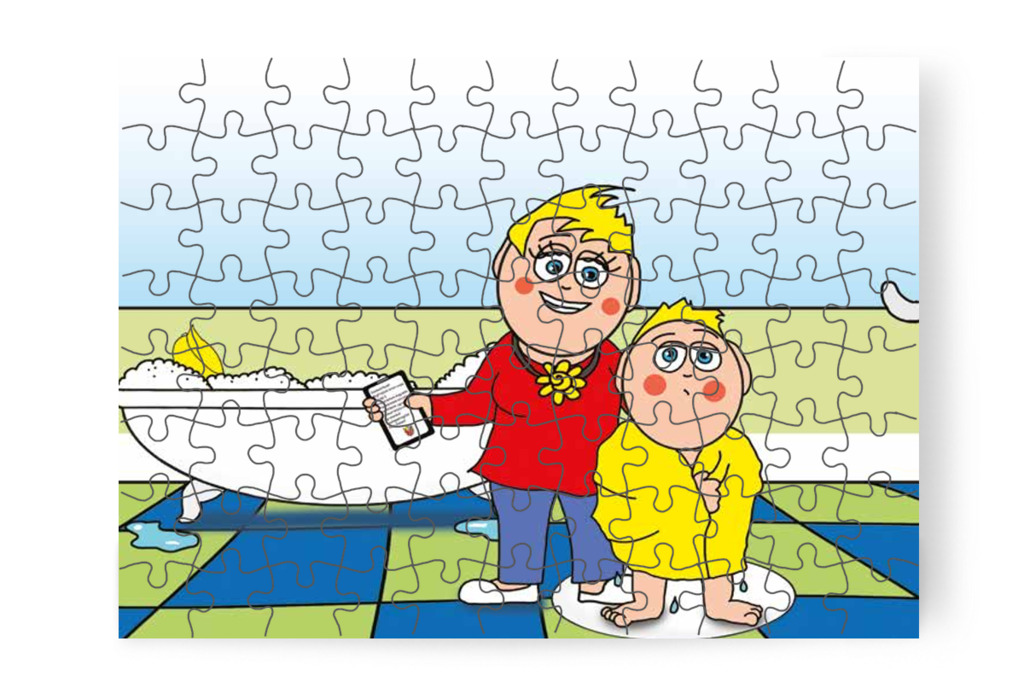 Patrik új vizes játékot keres – Mikor a gyerekek nem mehetnek az óvodába puzzle, 88 darab [TC25-23-P88]