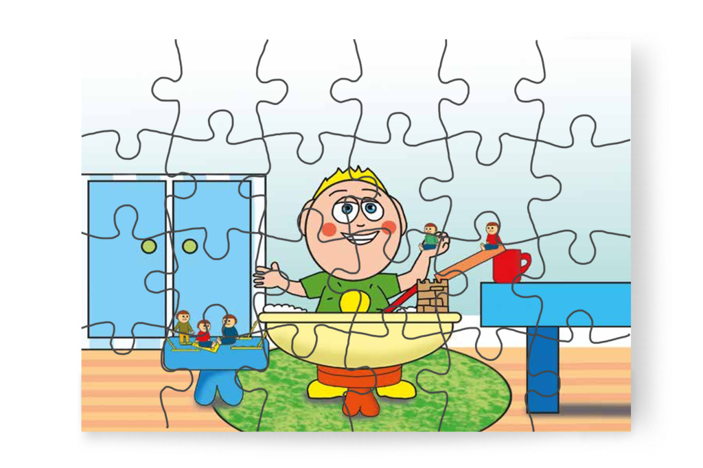 Patrik strandot épít a Lego figuráknak – Mikor a gyerekek nem mehetnek az óvodába puzzle, 24 darab [TC25-24-P24]