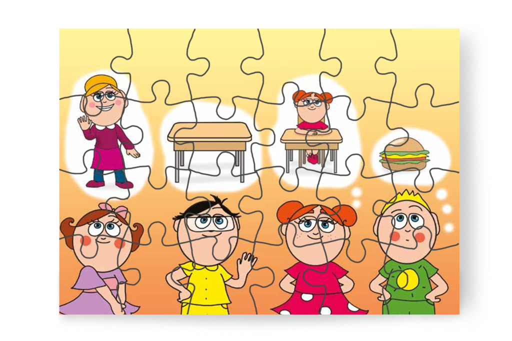 Patrik az iskolai ebédet várja – Nyíltnap az iskolában puzzle, 24 darab [TC30-05-P24]