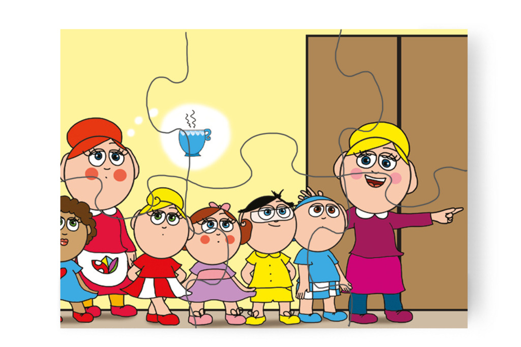 Óvónéni a büfében várakozik – Nyíltnap az iskolában puzzle, 6 darab [TC30-07-P06]