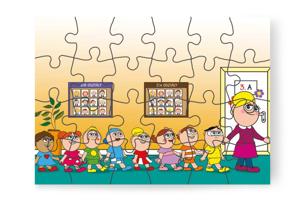 Márky a hosszú folyosókat nézi – Nyíltnap az iskolában puzzle, 24 darab [TC30-12-P24]