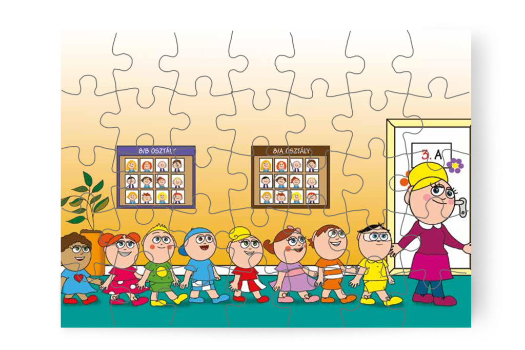 Márky a hosszú folyosókat nézi – Nyíltnap az iskolában puzzle, 35 darab [TC30-12-P35]