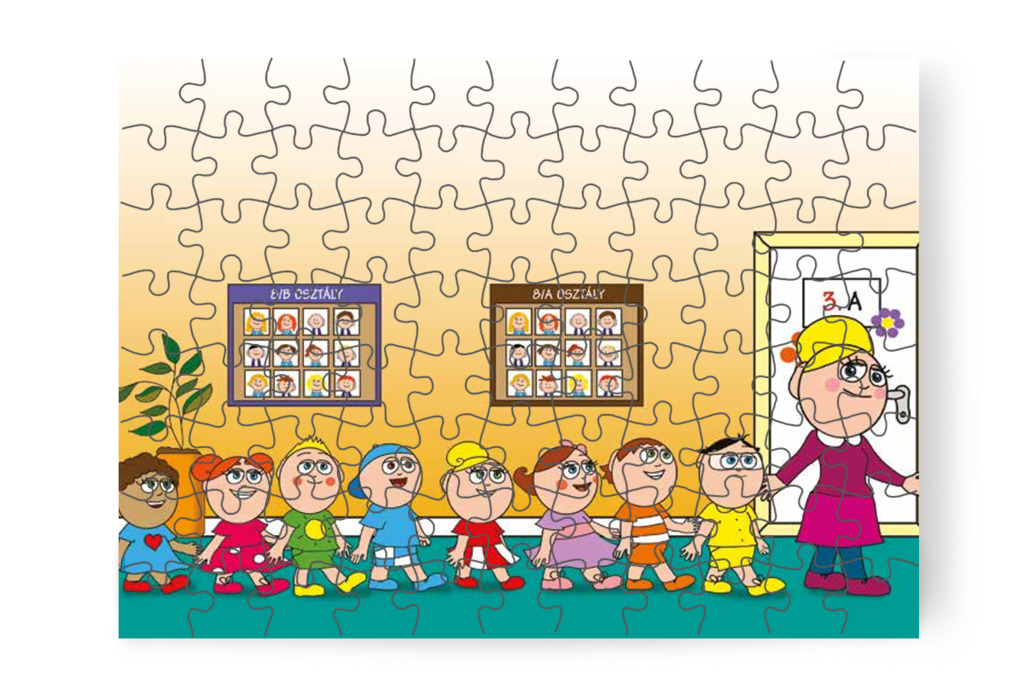 Márky a hosszú folyosókat nézi – Nyíltnap az iskolában puzzle, 88 darab [TC30-12-P88]