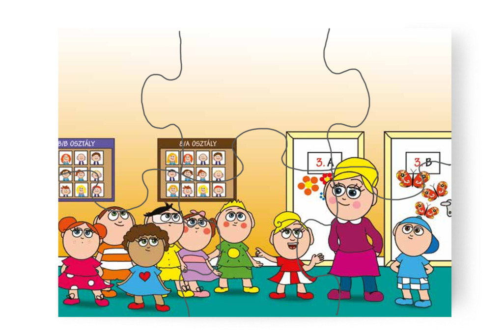 Kata a falon lévő képekről kérdez – Nyíltnap az iskolában puzzle, 6 darab [TC30-14-P06]