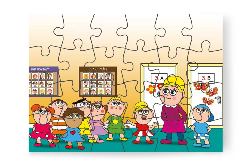 Kata a falon lévő képekről kérdez – Nyíltnap az iskolában puzzle, 24 darab [TC30-14-P24]