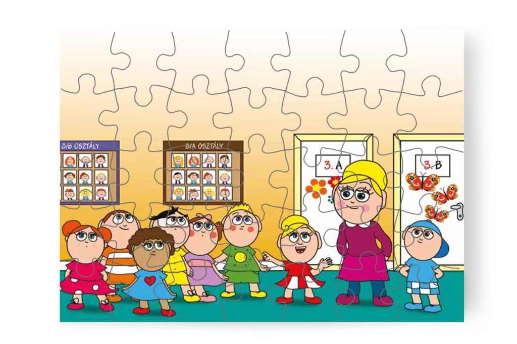 Kata a falon lévő képekről kérdez – Nyíltnap az iskolában puzzle, 35 darab [TC30-14-P35]