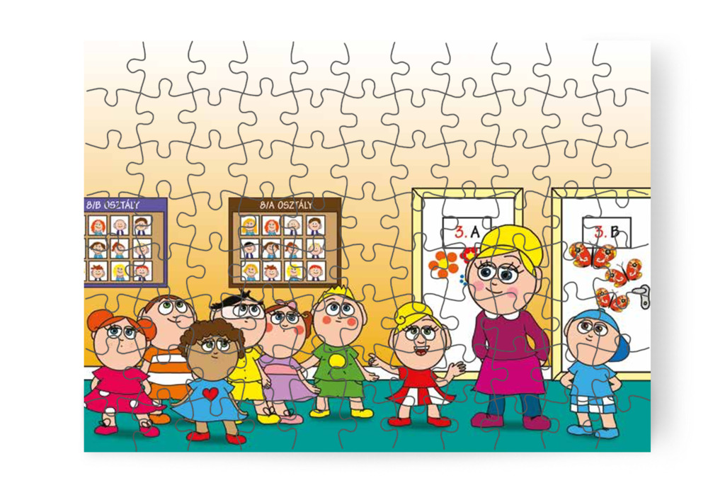 Kata a falon lévő képekről kérdez – Nyíltnap az iskolában puzzle, 88 darab [TC30-14-P88]