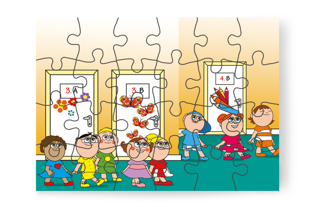 Az ebédlő felé indulnak – Nyíltnap az iskolában puzzle, 24 darab [TC30-16-P24]