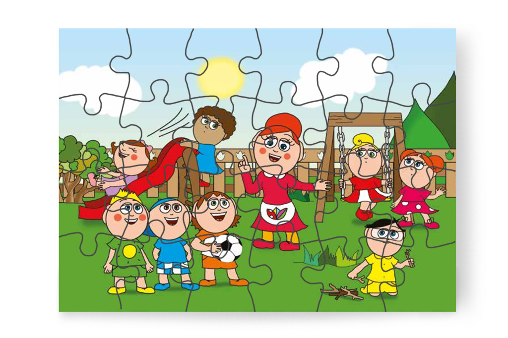 Óvónéni ebédhez hívja a gyerekeket – Ádám és a zizegő bokor puzzle, 24 darab [TC26-02-P24]