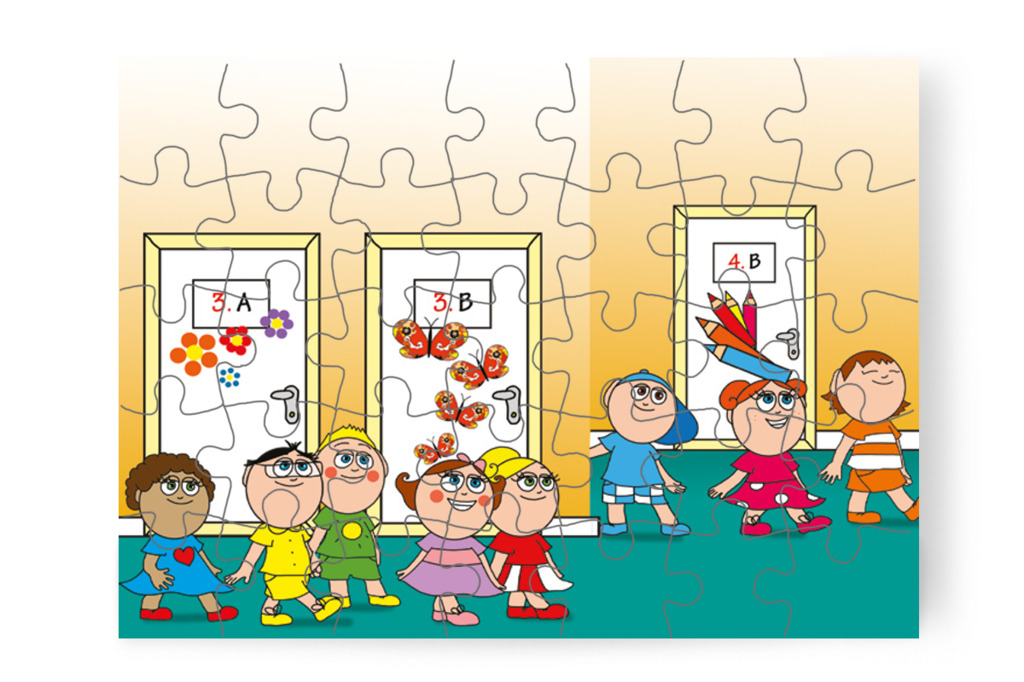 Az ebédlő felé indulnak – Nyíltnap az iskolában puzzle, 35 darab [TC30-16-P35]