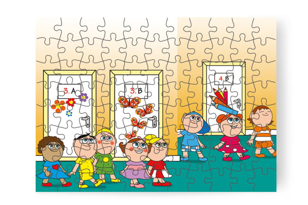Az ebédlő felé indulnak – Nyíltnap az iskolában puzzle, 88 darab [TC30-16-P88]