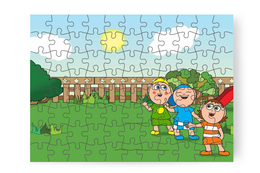 A fiúk a labda után indulnak – Ádám és a zizegő bokor puzzle, 88 darab [TC26-04-P88]