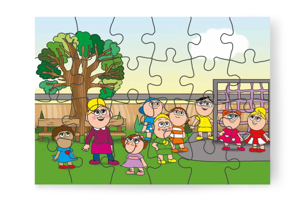 A csoport az iskolaudvarra látogat – Nyíltnap az iskolában puzzle, 24 darab [TC30-20-P24]