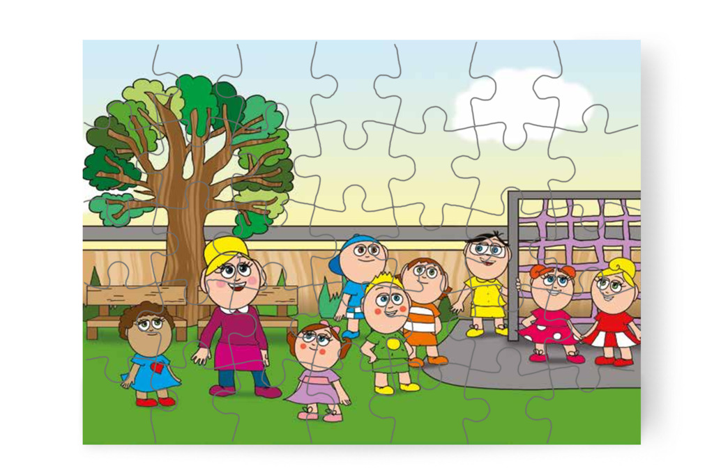 A csoport az iskolaudvarra látogat – Nyíltnap az iskolában puzzle, 35 darab [TC30-20-P35]
