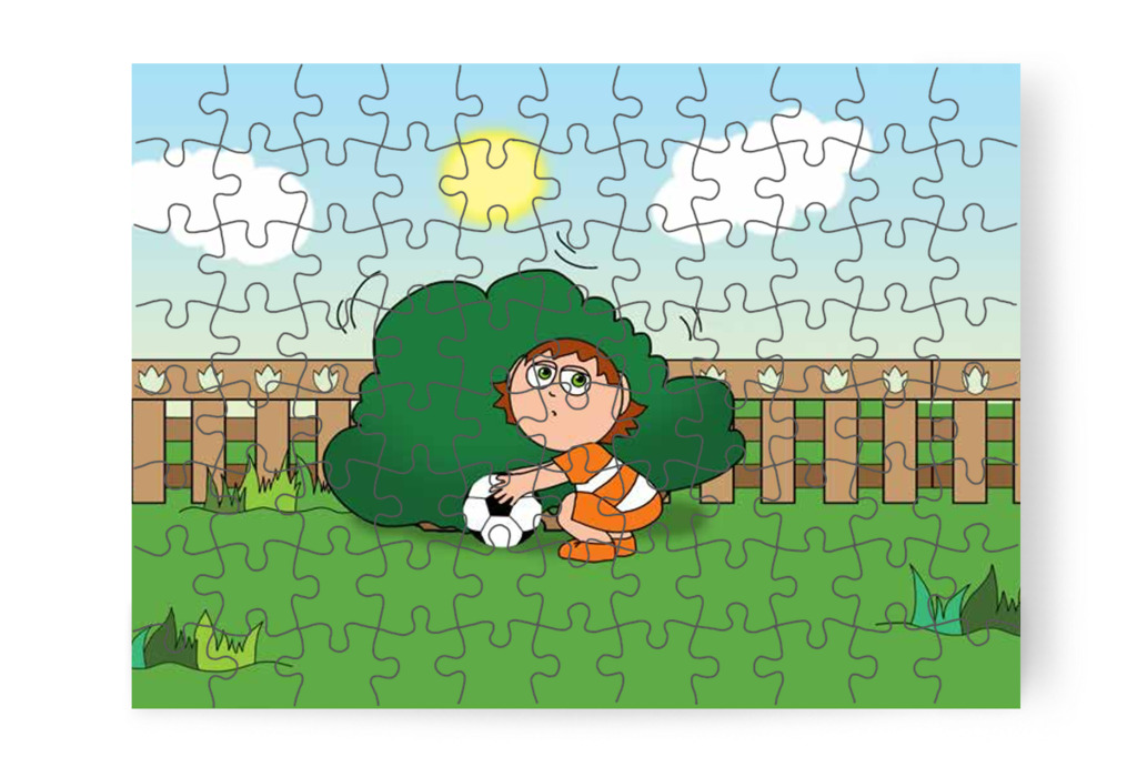 Ádám zörgést hall a bokorban – Ádám és a zizegő bokor puzzle, 88 darab [TC26-05-P88]