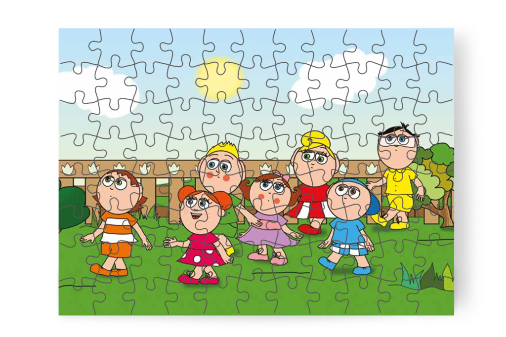 A gyerekek megnézik a bokrot – Ádám és a zizegő bokor puzzle, 88 darab [TC26-08-P88]