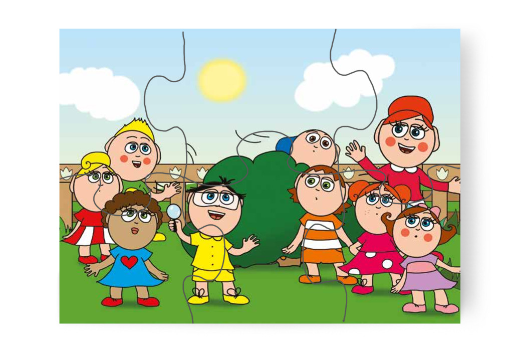 Tamás nagyítóval vizsgálódik – Ádám és a zizegő bokor puzzle, 6 darab [TC26-09-P06]