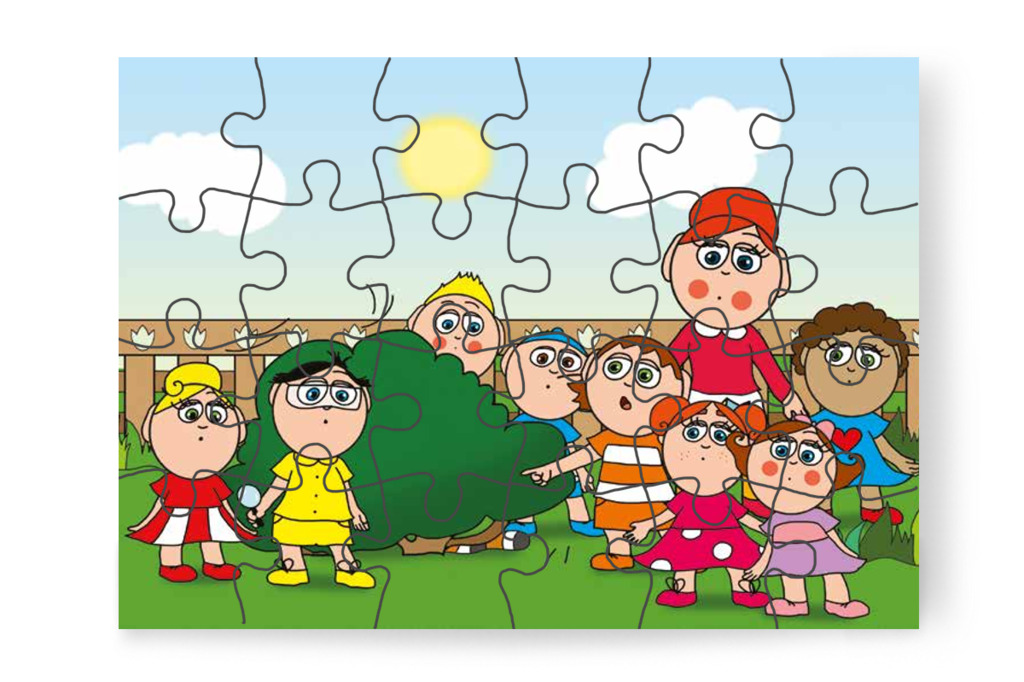 Ádám farkincát vesz észre – Ádám és a zizegő bokor puzzle, 24 darab [TC26-10-P24]