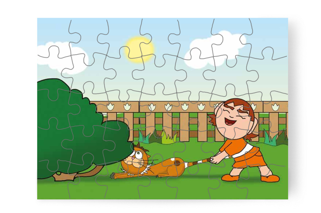 Előbújik a bokor lakója – Ádám és a zizegő bokor puzzle, 35 darab [TC26-13-P35]