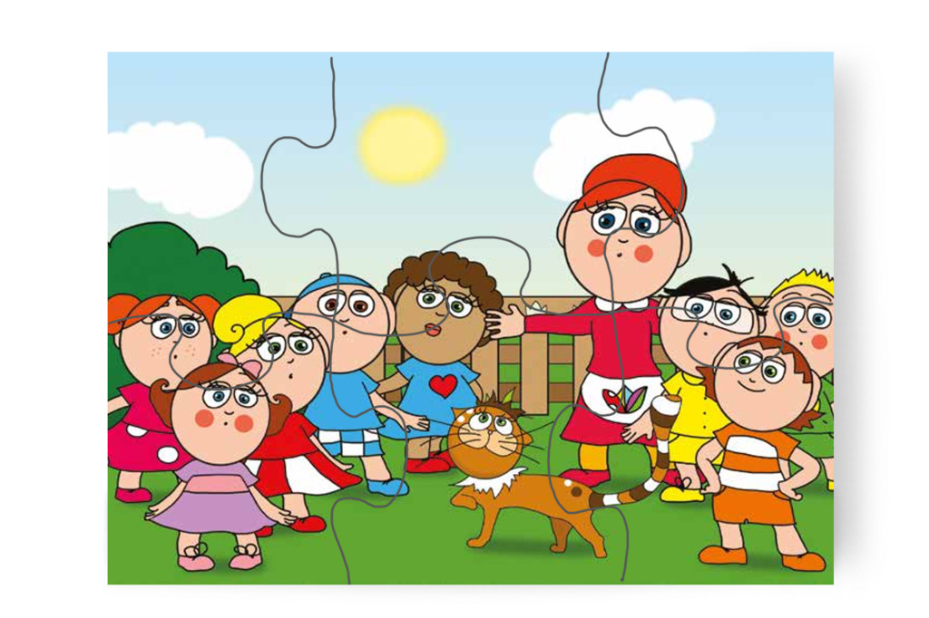 Egy ijedt cica jelenik meg – Ádám és a zizegő bokor puzzle, 6 darab [TC26-14-P06]