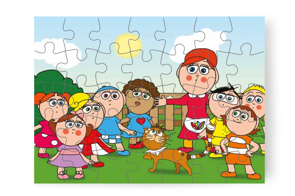 Egy ijedt cica jelenik meg – Ádám és a zizegő bokor puzzle, 35 darab [TC26-14-P35]
