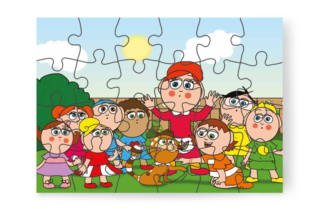 A cica megkarmolja Ádám kezét – Ádám és a zizegő bokor puzzle, 24 darab [TC26-16-P24]