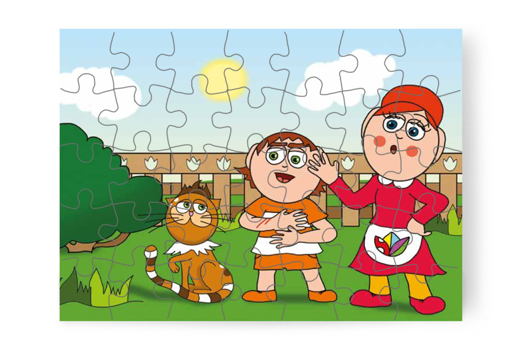 Óvónéni megnézi Ádám kezét – Ádám és a zizegő bokor puzzle, 35 darab [TC26-17-P35]