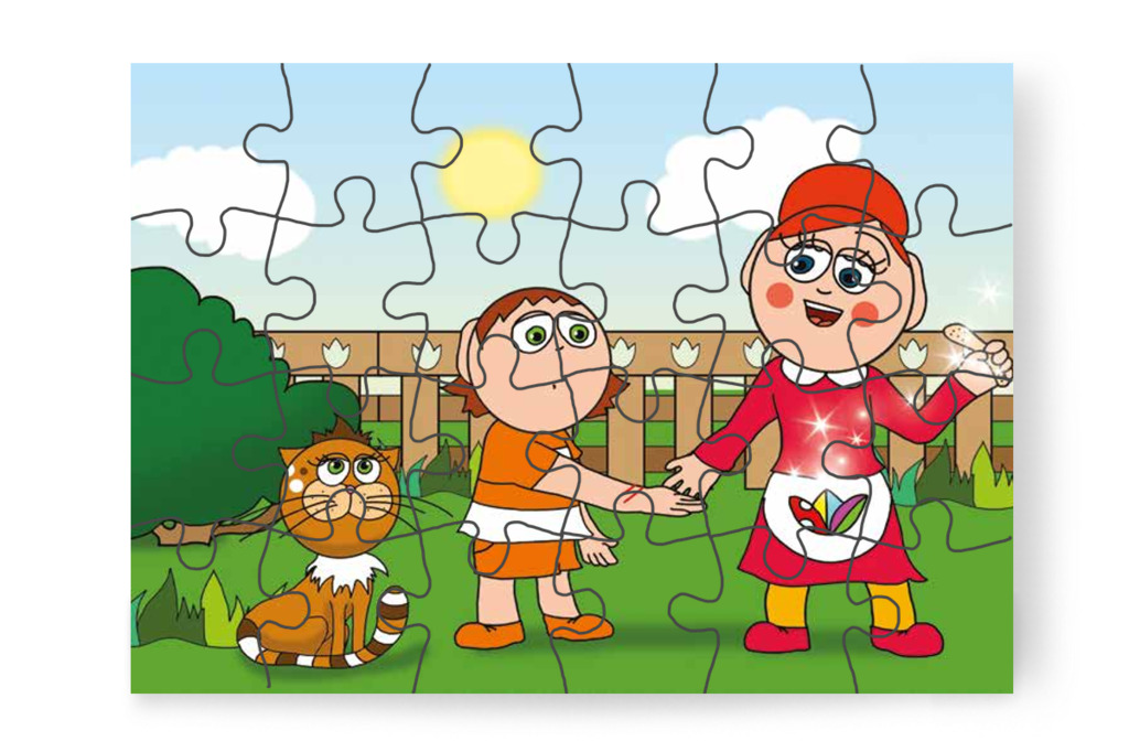 Varázsragtapasz kerül Ádám kezére – Ádám és a zizegő bokor puzzle, 24 darab [TC26-18-P24]
