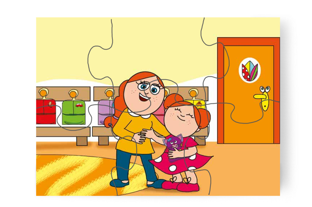 Klára az új alvókáját viszi az óvodába – Klára és az elveszett alvóka puzzle, 6 darab [TC31-01-P06]
