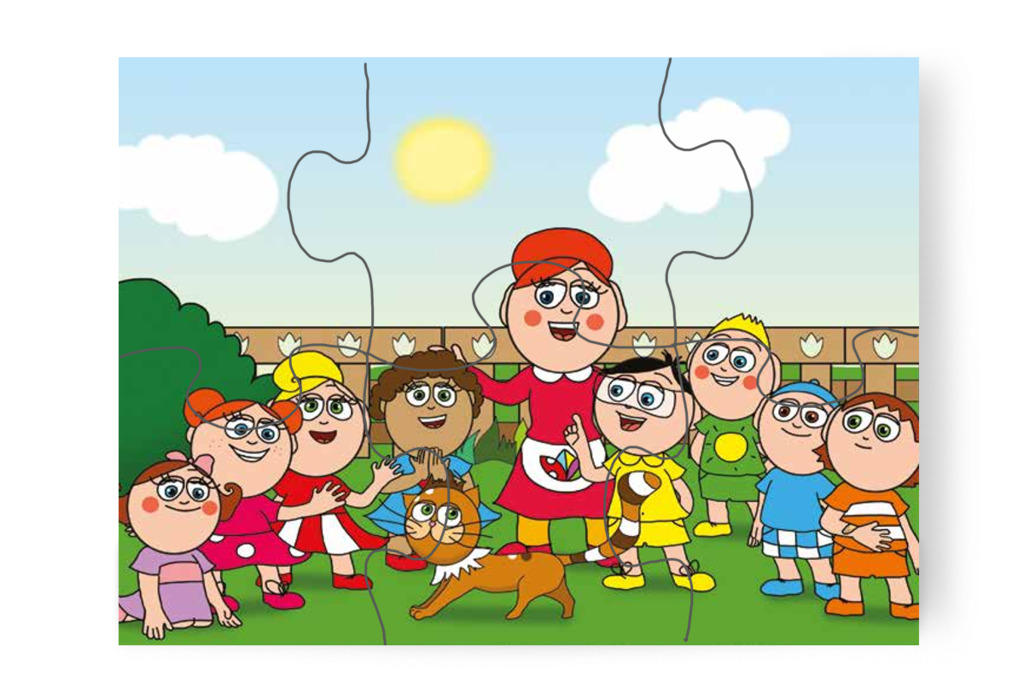 A gyerekek a cicáról beszélgetnek – Ádám és a zizegő bokor puzzle, 6 darab [TC26-19-P06]