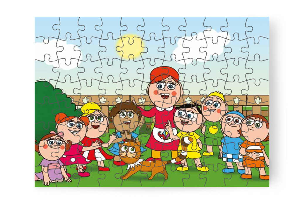 A gyerekek a cicáról beszélgetnek – Ádám és a zizegő bokor puzzle, 88 darab [TC26-19-P88]