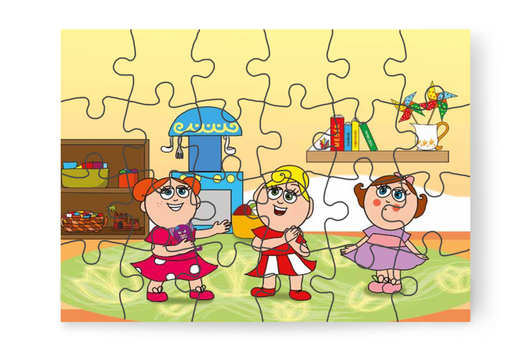 Kata megcsodálja Folti cicát – Klára és az elveszett alvóka puzzle, 24 darab [TC31-03-P24]