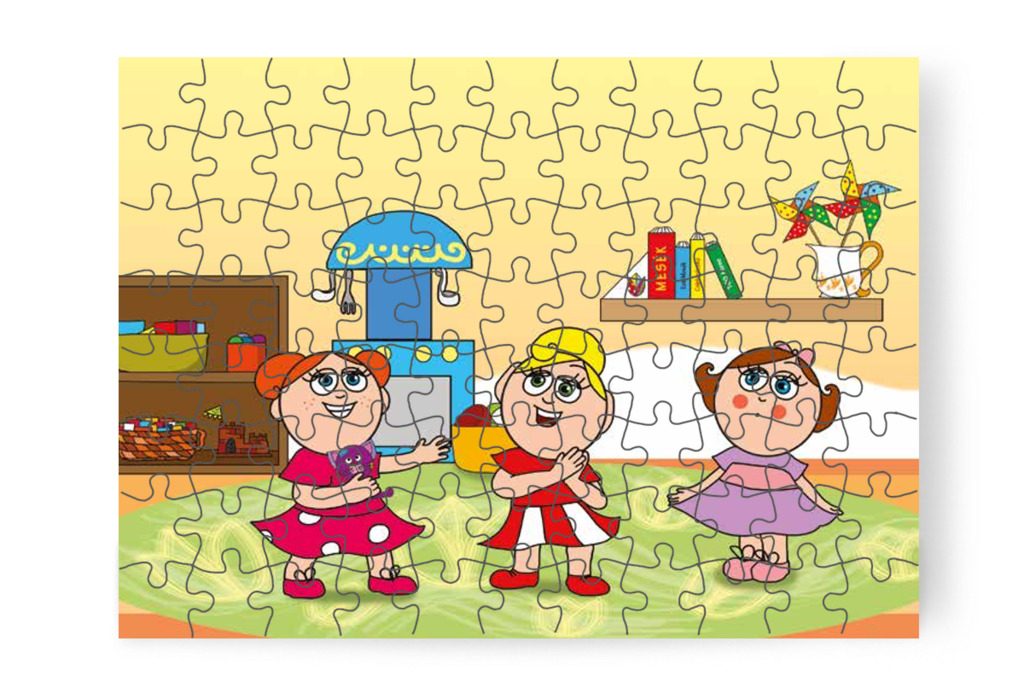 Kata megcsodálja Folti cicát – Klára és az elveszett alvóka puzzle, 88 darab [TC31-03-P88]
