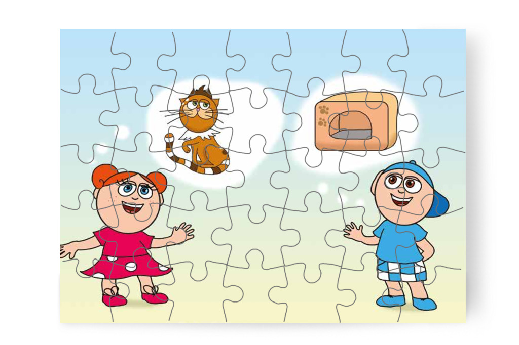 Klára nevet javasol a cicának – Ádám és a zizegő bokor puzzle, 35 darab [TC26-20-P35]