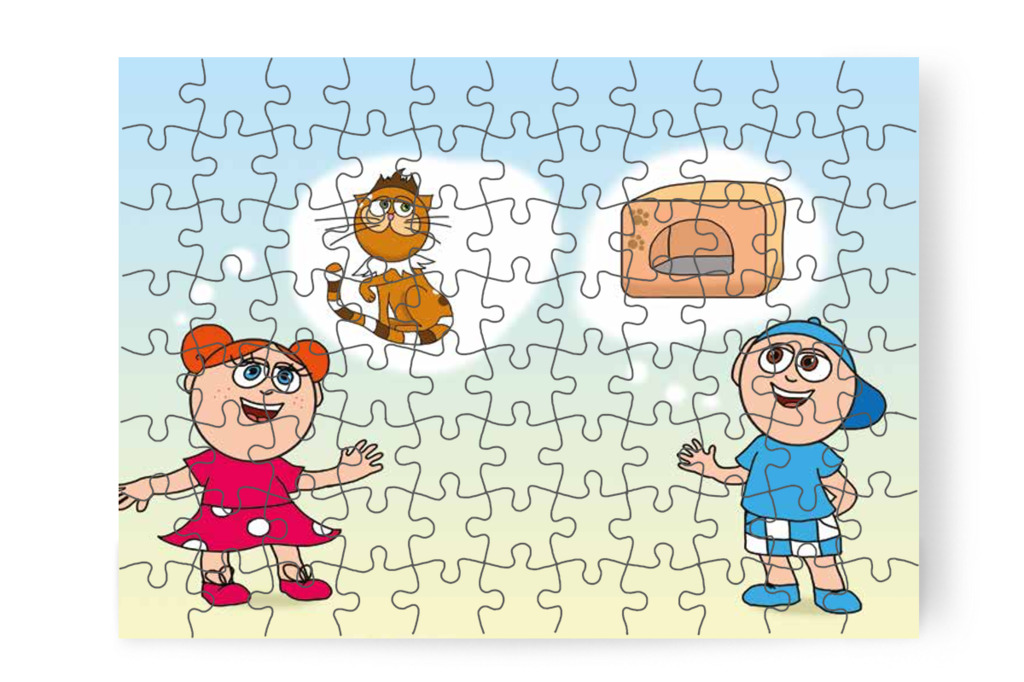 Klára nevet javasol a cicának – Ádám és a zizegő bokor puzzle, 88 darab [TC26-20-P88]
